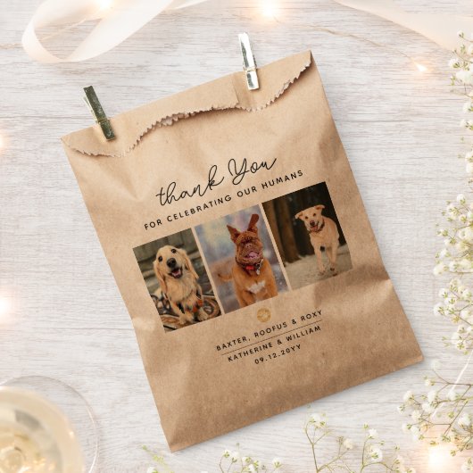 Dank u Pet Theme 3 Photo Paw Print Bedankzakje (Geknipt)