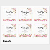 Dank u Petals en Prosecco Floral Vrijgezellenfeest Vierkante Sticker (Vel)