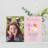 DANK U PHOTO 1st Commune - RED HAIR GIRL Bedankkaart (Staand voorkant)