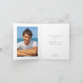 DANK U PHOTO CARD modern ombre turquoise blue Bedankkaart (Binnen)