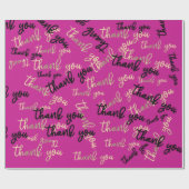 Dank u Pink Berry Gold Caligrafie Script Favor Cadeaupapier (Vlak)