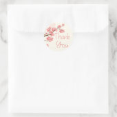 Dank u Pink Cherry Blossom Bloemen Stickers (Tas)