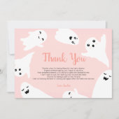 Dank u Pink Halloween ghosts baby shower Bedankkaart (Voorkant)