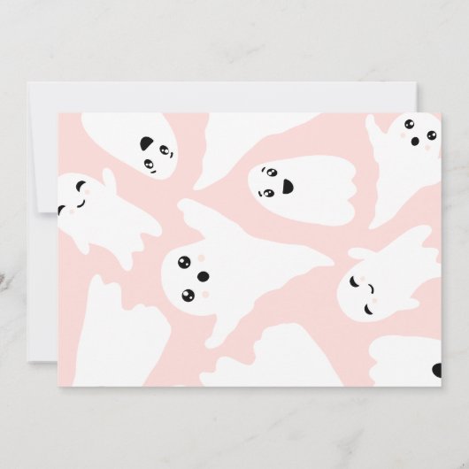 Dank u Pink Halloween ghosts baby shower Bedankkaart (Achterkant)