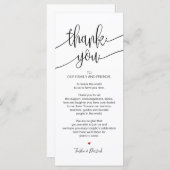 Dank u Plaats Instelling Kaart voor Trouwdiner v9 (Voorkant / Achterkant)