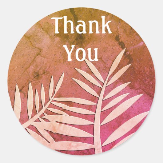 Dank u Plant Leaf Silhouet Multipurpose Ronde Sticker (Voorkant)