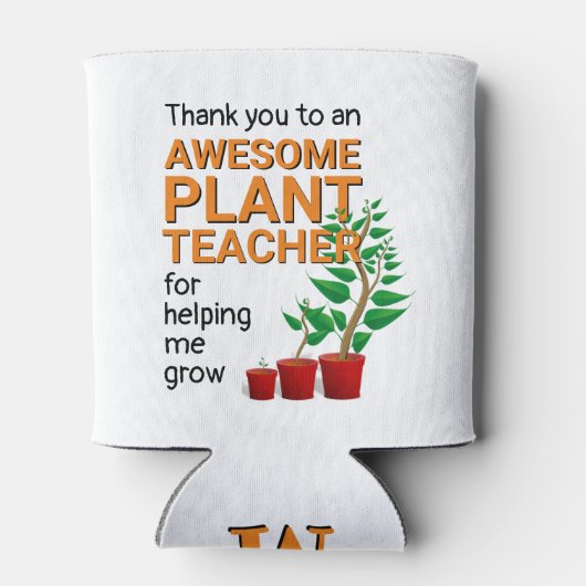 Dank u Plant leraar monogram Blikjeskoeler (Achterkant)