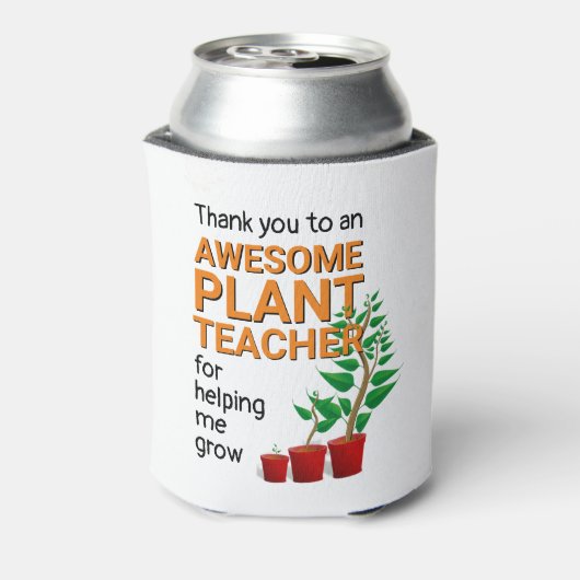 Dank u Plant leraar monogram Blikjeskoeler (Blikje Achterkant)