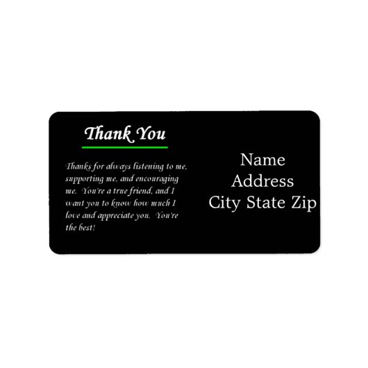 *DANK U* POEM ADRES ETIKET (Voorkant)