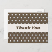 Dank U Polka Dot Zilver Donkerbruin Waardering Briefkaart (Voorkant / Achterkant)