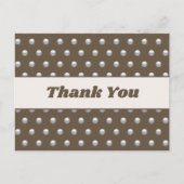 Dank U Polka Dot Zilver Donkerbruin Waardering Briefkaart (Voorkant)