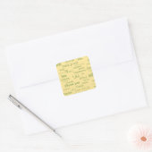 "Dank u" Polyglot Typography Art, Motivatie Vierkante Sticker (Envelop)