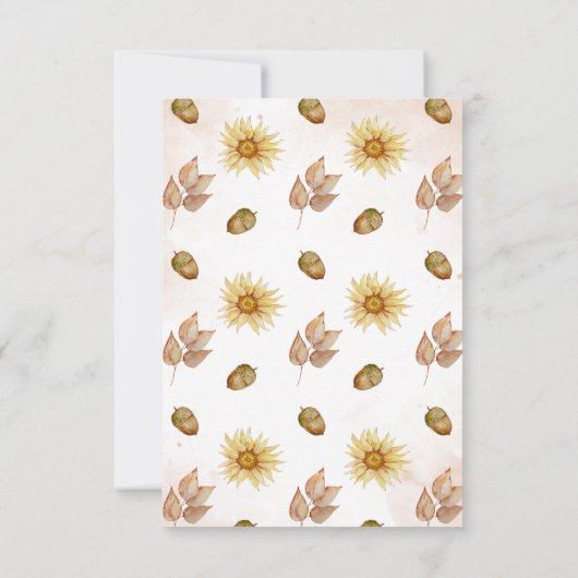 Dank u Pompoen Bloemen Herfst Baby shower Bedankkaart (Achterkant)