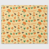 Dank u pompoen en harten Thanksgiving naadloos Cadeaupapier (Vlak)