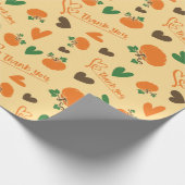 Dank u pompoen en harten Thanksgiving naadloos Cadeaupapier (Hoek)