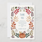 Dank u Pompoen Herfst Baby shower Bedankkaart (Voorkant)