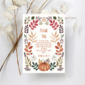 Dank u Pompoen Herfst Baby shower Bedankkaart