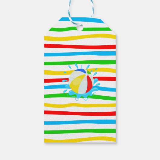 Dank u Pool Summer Birthday Party Cadeaulabel (Achterkant)