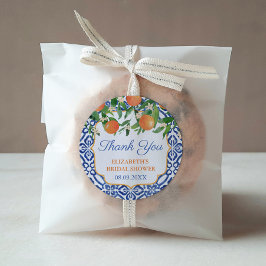 Dank u Positano Sinaasappels bruiloft douche gunst Ronde Sticker