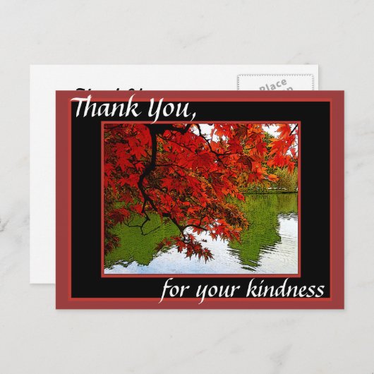 Dank u Post Kaarten Herfst Scène (Voorkant / Achterkant)