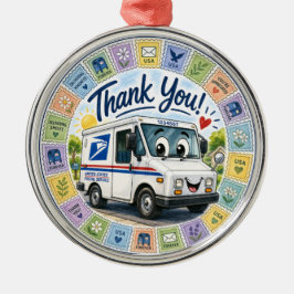 Dank u postarbeiders metalen ornament