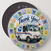 Dank u postarbeiders  ronde button 6,0 cm (Voorkant /achterkant)