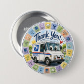 Dank u postarbeiders  ronde button 7,6 cm (Voorkant /achterkant)