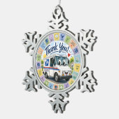 Dank u postarbeiders  tin sneeuwvlok ornament (Rechts)