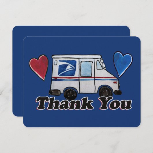 Dank u postbodes feestdagenkaart (Voorkant / Achterkant)