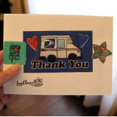 Dank u postbodes rechthoekige sticker