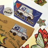 Dank u postbodes rechthoekige sticker