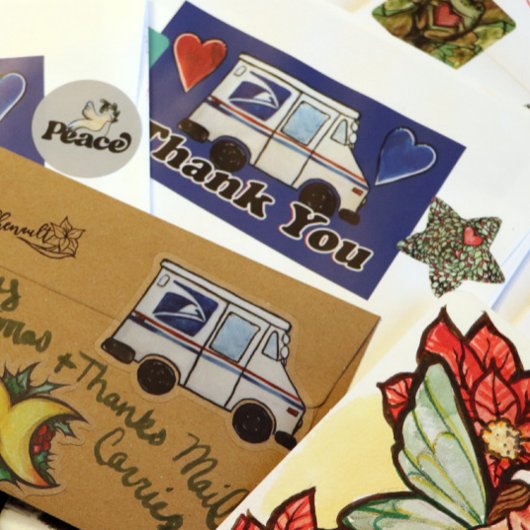 Dank u postbodes rechthoekige sticker