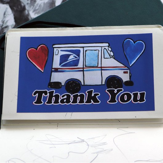 Dank u postbodes rechthoekige sticker