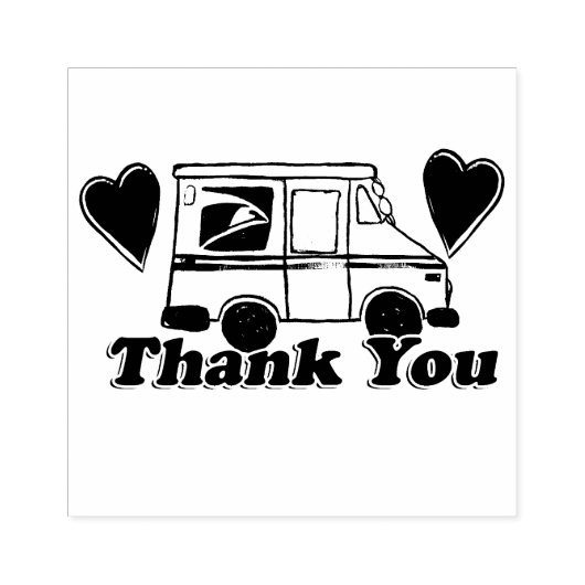 Dank u postbodes rubberstempel (Afrduk)