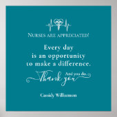Dank u Poster Patiënt aan verpleegkundige Geperson (Voorkant)