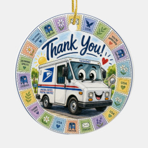 Dank u postmedewerkers keramisch ornament