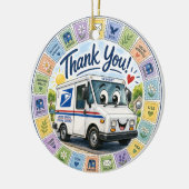 Dank u postmedewerkers keramisch ornament (Links)