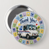 Dank u Postmedewerkers  Ronde Button 4,0 Cm (Voorkant /achterkant)