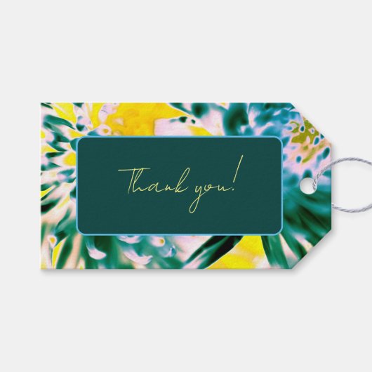 "Dank u" prachtige bloemen Label Cadeaulabel (Voorkant (Horizontaal))