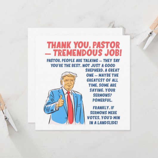 Dank U Predikant Waardering  Kaart (Voorkant / Achterkant in situ)