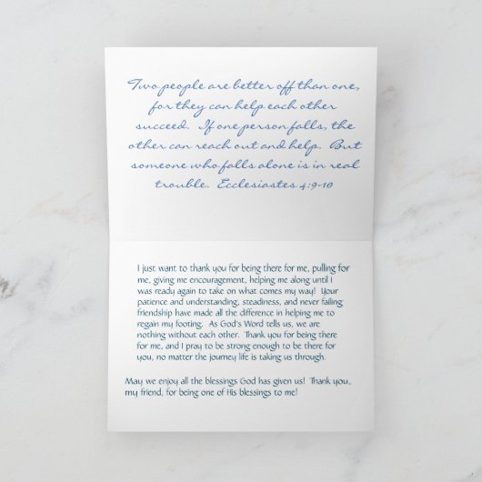 Dank u Prediker 4:9-10 Kaart (Binnen)