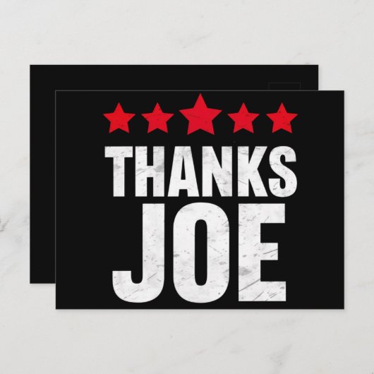 Dank u President Dank u Joe Biden Bedankt Joe Briefkaart (Voorkant / Achterkant)