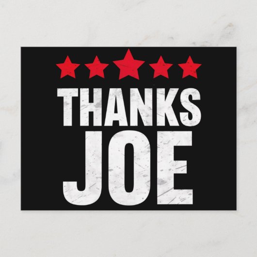 Dank u President Dank u Joe Biden Bedankt Joe Briefkaart (Voorkant)