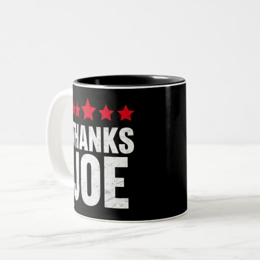Dank u President Dank u Joe Biden Bedankt Joe Tweekleurige Koffiemok (Voorkant links)