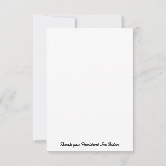 Dank u President Joe Biden Bedankkaart (Achterkant)