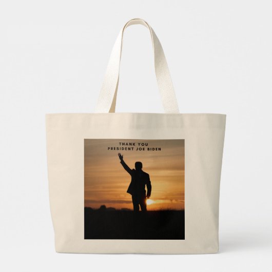 Dank u President Joe Biden Grote Tote Bag (Achterkant)