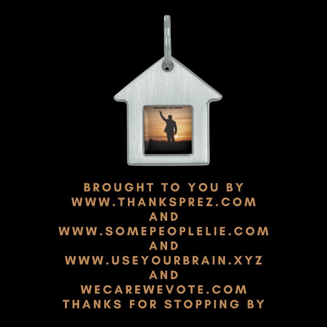 Dank u President Joe Biden Huisdieren Naamplaatje (Creator heeft geüpload)