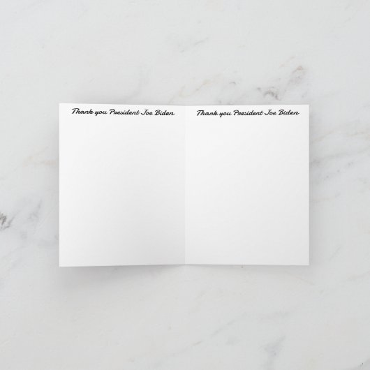 Dank u President Joe Biden Kaart (Binnen)