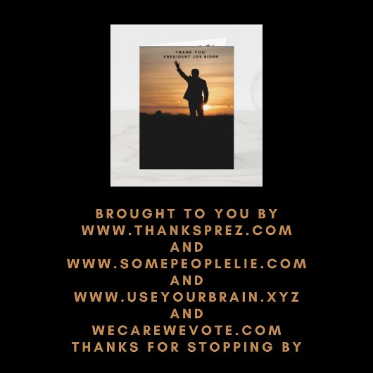 Dank u President Joe Biden Kaart