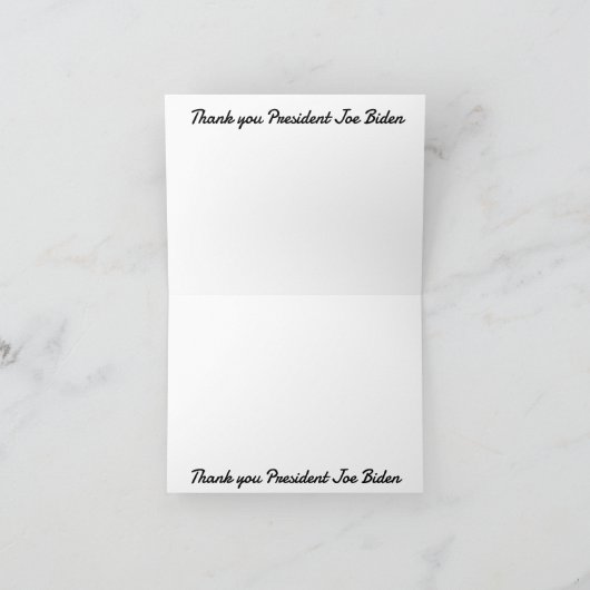 Dank u President Joe Biden Kaart (Binnen)